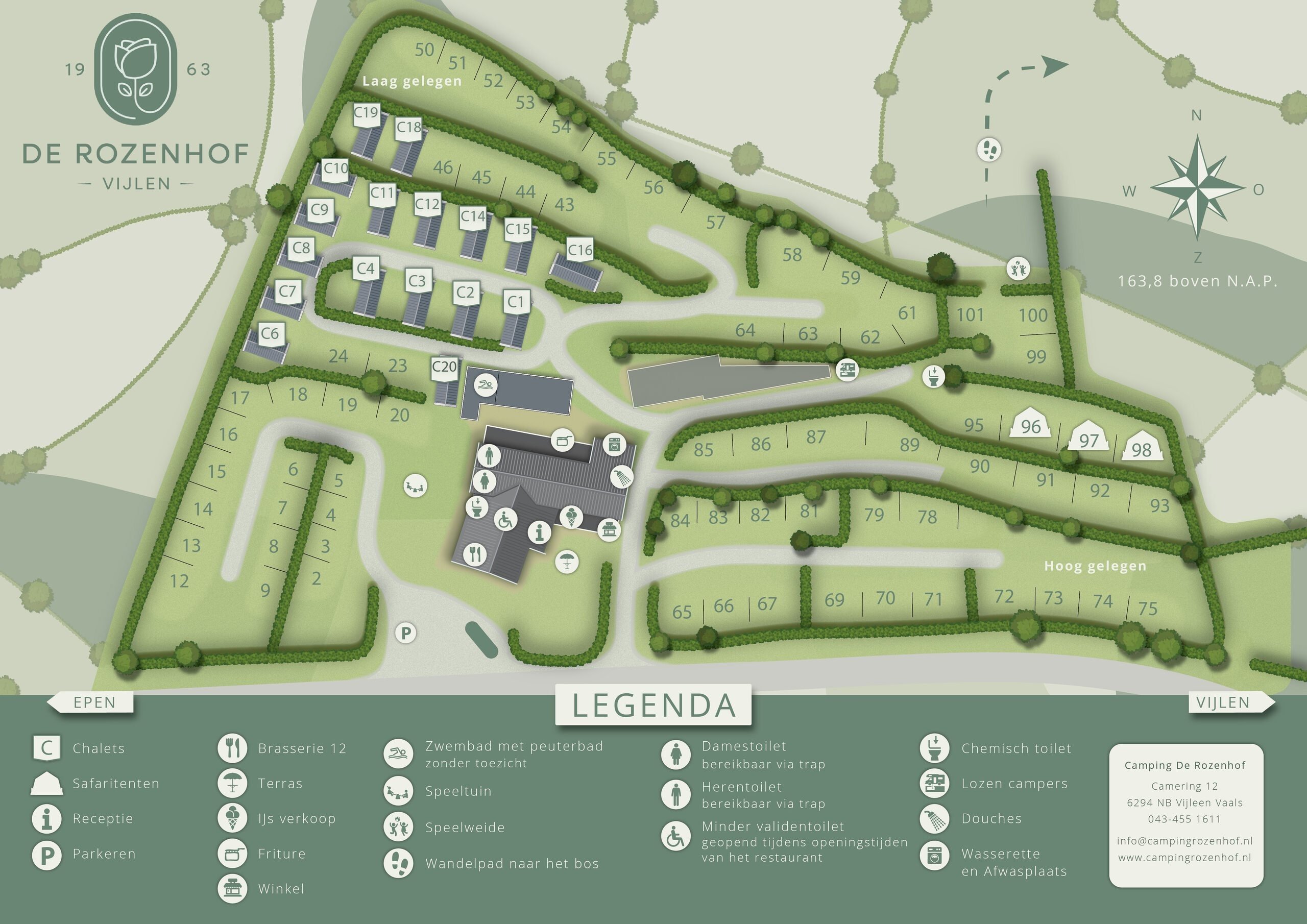 Plattegrond Camping de Rozenhof